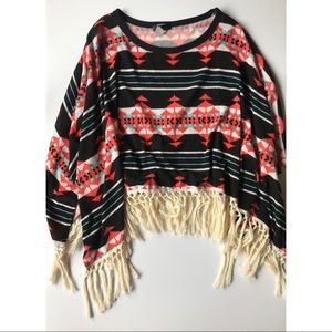 Tribal Patterned Poncho